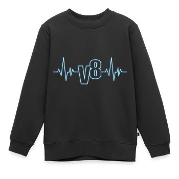 Conception de battement de cœur de moteur V8 pour les ventilateurs à huit cylindres - Sweat Premium enfant bio - noir - Devant - AI Model Kid Female (0cm)