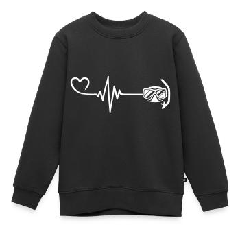 Taucherbrille puls herz - Kinder Premium Organic Sweatshirt - Schwarz - Vorne - AI Model Kid Female (0cm)