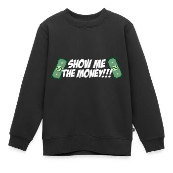 Conception d’argent d’exposition pour les professionnels à revenu élevé - Sweat Premium enfant bio - noir - Devant - AI Model Kid Female (0cm)