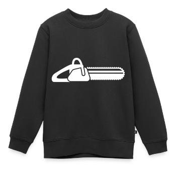 Icône d’icône de tronçonneuse - Sweat Premium enfant bio - noir - Devant - AI Model Kid Female (0cm)