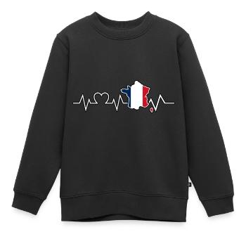 Franzosen Französisch Frankreich - Kinder Premium Organic Sweatshirt - Schwarz - Vorne - AI Model Kid Female (0cm)