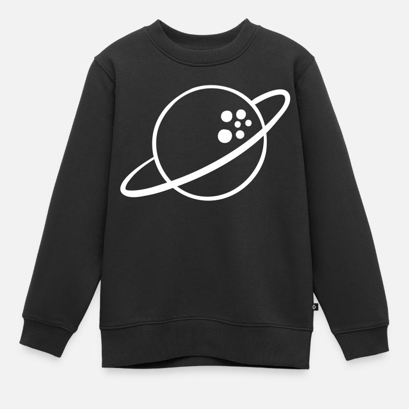 Planète Saturne - Sweat Premium enfant bio - noir