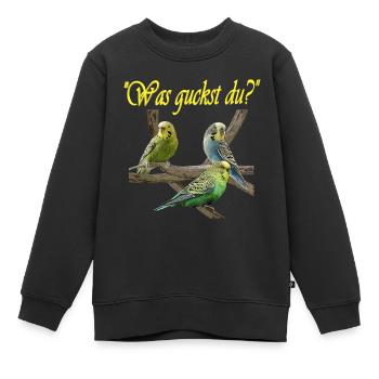 Wellensittiche - Kinder Premium Organic Sweatshirt - Schwarz - Vorne - AI Model Kid Female (0cm)