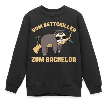 Bachelor Abschluss Uni Faultier Geschenk lustig - Kinder Premium Organic Sweatshirt - Schwarz - Vorne - AI Model Kid Female (0cm)