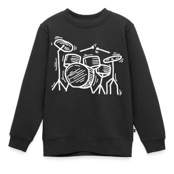Batterie Schlagzeuger - Kinder Premium Organic Sweatshirt - Schwarz - Vorne - AI Model Kid Female (0cm)