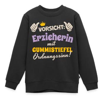 Erzieherin Weihnachten stiefel Ordnungssinn - Kinder Premium Organic Sweatshirt - Schwarz - Vorne - AI Model Kid Female (0cm)