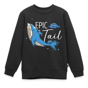 Orca Beobachtung für Buckelwale und Meerwale - Kinder Premium Organic Sweatshirt - Schwarz - Vorne - AI Model Kid Female (0cm)