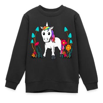 Licorne Créatures mythiques Personnage de conte de fées Conte de fées Enfant Bébé - Sweat Premium enfant bio - noir - Devant - AI Model Kid Female (0cm)