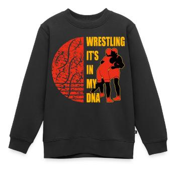 Wrestling it's in my DNA - Kids Premium Organic Sweatshirt - black - Front - AI Model Kid Female (0cm)