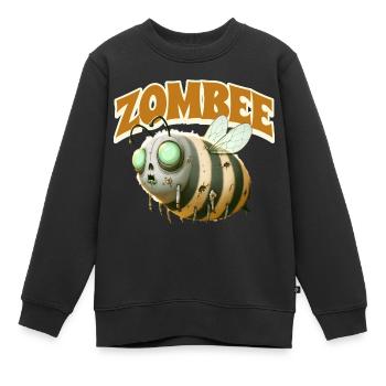 Abeille zombie Zombee - Sweat Premium enfant bio - noir - Devant - AI Model Kid Female (0cm)