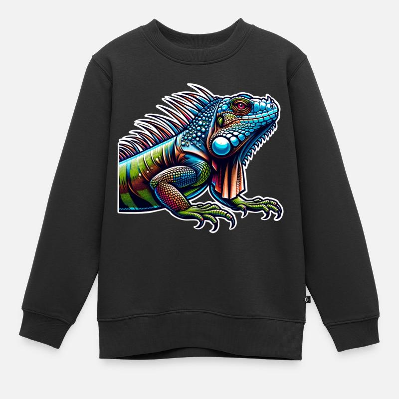 Leguan - Kinder Premium Organic Sweatshirt - Schwarz