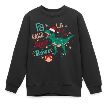 Dino-mite | Ambiance de Noël - Sweat Premium enfant bio - noir - Devant - AI Model Kid Female (0cm)