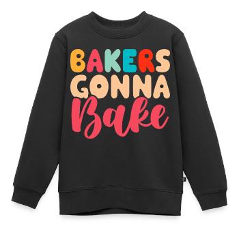 Backen Bäcker Bäckerei - Kinder Premium Organic Sweatshirt - Schwarz - Vorne - AI Model Kid Female (0cm)