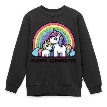 Petite sœur 2026 Licorne Frères et sœurs - Sweat Premium enfant bio - noir - Devant - AI Model Kid Female (0cm)