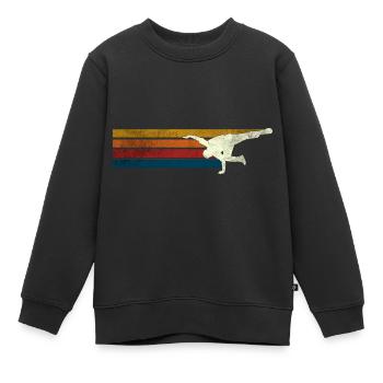 Breakdance Breakdancer Rétro - Sweat Premium enfant bio - noir - Devant - AI Model Kid Female (0cm)