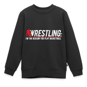 Grappling Martial Arts Wrestling - Kinder Premium Organic Sweatshirt - Schwarz - Vorne - AI Model Kid Female (0cm)