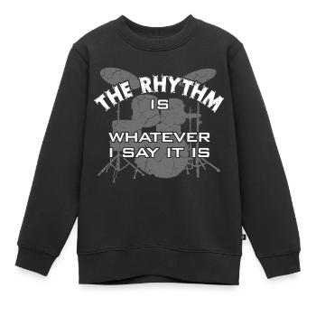 Schlagzeug Drummer Rhythmus Tempo - Kinder Premium Organic Sweatshirt - Schwarz - Vorne - AI Model Kid Female (0cm)