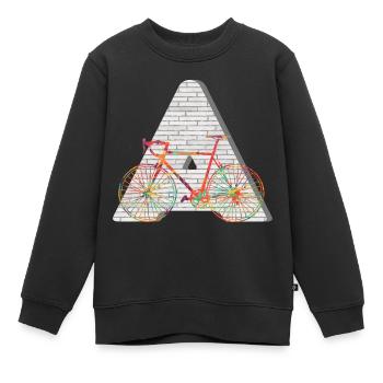 vélo e 249 a - Sweat Premium enfant bio - noir - Devant - AI Model Kid Female (0cm)