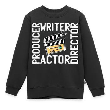 Cinéaste film caméraman - Sweat Premium enfant bio - noir - Devant - AI Model Kid Female (0cm)