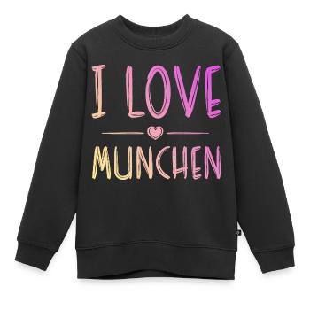 I Love München - Kinder Premium Organic Sweatshirt - Schwarz - Vorne - AI Model Kid Female (0cm)