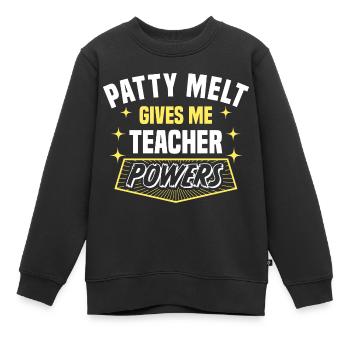 Patty Melt me donne des pouvoirs de professeur drôle - Sweat Premium enfant bio - noir - Devant - AI Model Kid Female (0cm)