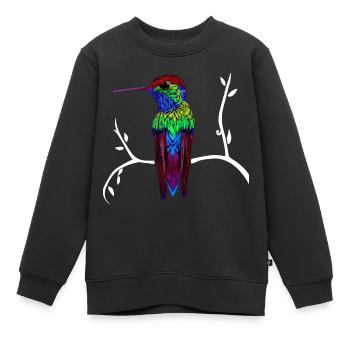 kohlibrie auf einem ast - Kinder Premium Organic Sweatshirt - Schwarz - Vorne - AI Model Kid Female (0cm)