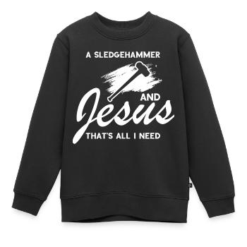 Démolition et rénovation de maisons - Sweat Premium enfant bio - noir - Devant - AI Model Kid Female (0cm)