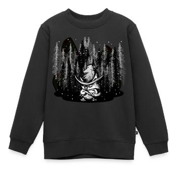 Wildnis Waldtiere magisch Winter Xmas Schnee Eule - Kinder Premium Organic Sweatshirt - Schwarz - Vorne - AI Model Kid Female (0cm)