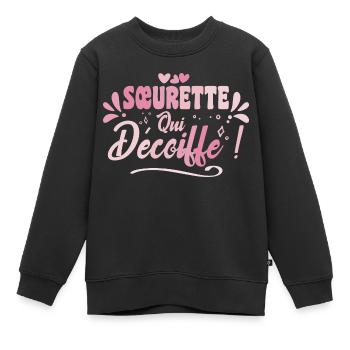 Beste Schwester, die Haarschnitte Geschenkidee Schwester - Kinder Premium Organic Sweatshirt - Schwarz - Vorne - AI Model Kid Female (0cm)