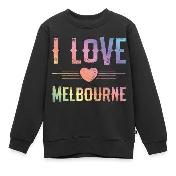 I Love Melbourne - Kinder Premium Organic Sweatshirt - Schwarz - Vorne - AI Model Kid Female (0cm)