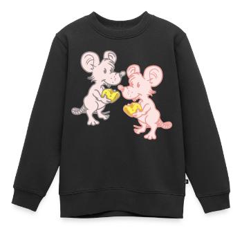 Enfant Enfants Souris Souris Fromage Rongeurs Rongeurs - Sweat Premium enfant bio - noir - Devant - AI Model Kid Female (0cm)