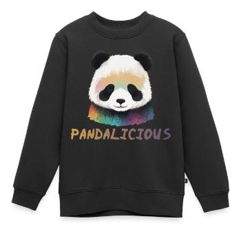 Panda Bär Love Liebe Kinder Pandalicious - Kinder Premium Organic Sweatshirt - Schwarz - Vorne - AI Model Kid Female (0cm)