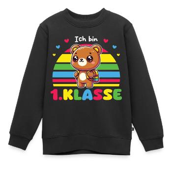 Kindergarten Abschied Ich Bin 1. klasse Bär - Kinder Premium Organic Sweatshirt - Schwarz - Vorne - AI Model Kid Female (0cm)