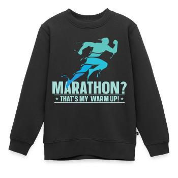 Marathon Marathonlauf Marathonläufer Geschenk - Kinder Premium Organic Sweatshirt - Schwarz - Vorne - AI Model Kid Female (0cm)