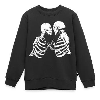 Skeleton Love Valentine’s Day Relationship Forever Death - Sweat Premium enfant bio - noir - Devant - AI Model Kid Female (0cm)