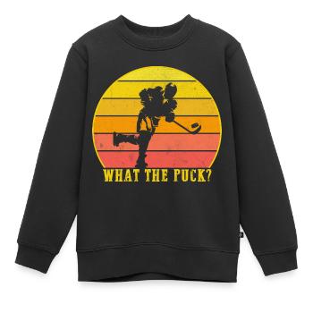 What the Puck? - Kinder Premium Organic Sweatshirt - Schwarz - Vorne - AI Model Kid Female (0cm)