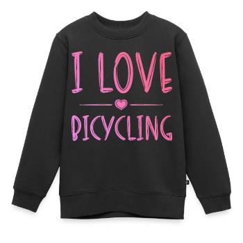 Ich Liebe Fahrradfahren - Kinder Premium Organic Sweatshirt - Schwarz - Vorne - AI Model Kid Female (0cm)