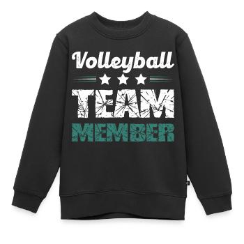 Volleyball Team - Kinder Premium Organic Sweatshirt - Schwarz - Vorne - AI Model Kid Female (0cm)
