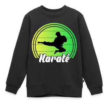 Karate - Kinder Premium Organic Sweatshirt - Schwarz - Vorne - AI Model Kid Female (0cm)