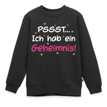 Psssst Ich Habe Ein Geheimnis Nachwuchs Schwanger - Kinder Premium Organic Sweatshirt - Schwarz - Vorne - AI Model Kid Female (0cm)