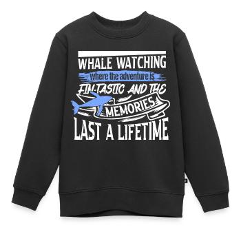 Orca Beobachtung für Buckelwale und Meerwale - Kinder Premium Organic Sweatshirt - Schwarz - Vorne - AI Model Kid Female (0cm)