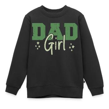 Girl Dad - Sweat Premium enfant bio - noir - Devant - AI Model Kid Female (0cm)