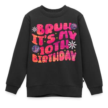 Fille du 10e anniversaire disant idée cadeau dix - Sweat Premium enfant bio - noir - Devant - AI Model Kid Female (0cm)