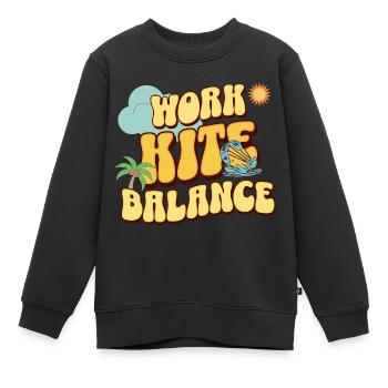 Kitesurfen Kitesurf Kiteboard - Kinder Premium Organic Sweatshirt - Schwarz - Vorne - AI Model Kid Female (0cm)