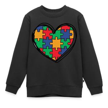 Autisme Autiste - Sweat Premium enfant bio - noir - Devant - AI Model Kid Female (0cm)