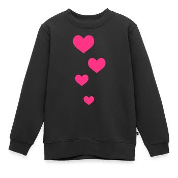 cœur - Sweat Premium enfant bio - noir - Devant - AI Model Kid Female (0cm)