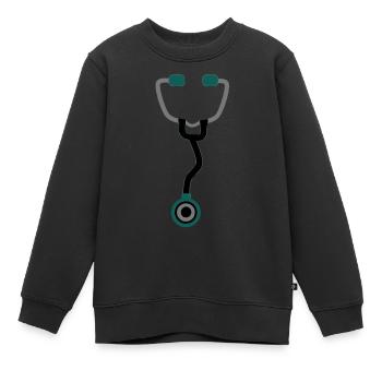 Stetoskop - Kinder Premium Organic Sweatshirt - Schwarz - Vorne - AI Model Kid Female (0cm)