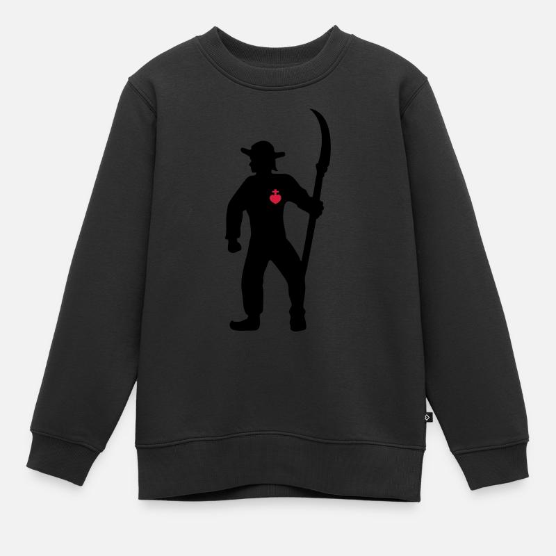 dessin chouan de Vendée symbole vendéen - Sweat Premium enfant bio - noir