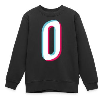 O - Buchstabe O und Zahl 0 Trikotnummer tik tok - Kinder Premium Organic Sweatshirt - Schwarz - Vorne - AI Model Kid Female (0cm)