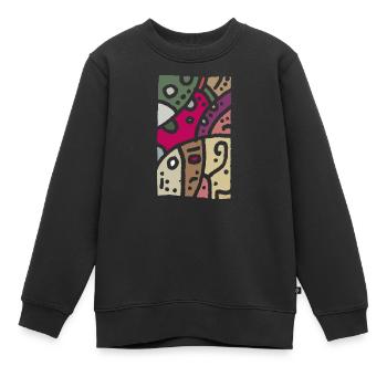 Muster Kunst - Ethno Farbe - Kinder Premium Organic Sweatshirt - Schwarz - Vorne - AI Model Kid Female (0cm)